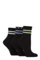 Women's 3 Pair Elle Half Cushion Bamboo Sport Anklet Socks - Black / Forager