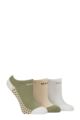 Women's 3 Pair Elle Bamboo Cushioned No Shows - Khaki / Beige / White