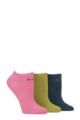 Women's 3 Pair Elle Plain, Stripe and Patterned Cotton No-Show Socks - Coastal Joy Plain