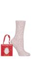 Women's 1 Pair Elle Popcorn Feather Cosy Gift Boxed Socks - Pink / Cream