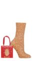 Women's 1 Pair Elle Popcorn Feather Cosy Gift Boxed Socks - Pumpkin Spice