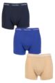 Mens 3 Pack Calvin Klein Cotton Stretch Trunks - Shoreline / Clematis / Travertine