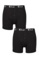 Mens 2 Pack Pringle Combed Cotton Button Fly Boxers - Black