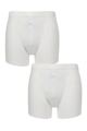 Mens 2 Pack Pringle Combed Cotton Button Fly Boxers - White