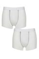 Mens 2 Pack Pringle Combed Cotton Trunks - White