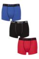 Mens 3 Pack Pringle Combed Cotton Trunks - Blue / Black / Red