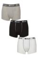 Mens 3 Pack Pringle Combed Cotton Trunks - Black / Grey / White