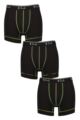 Mens 3 Pack Pringle Sports Performance Trunks - Black / Green