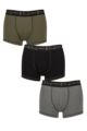 Mens 3 Pack Pringle Combed Cotton Trunks - Black / Khaki