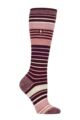 Women's 1 Pair SOCKSHOP Heat Holders 1.0 TOG Apres Ski Ultra Lite Ski Socks - Jura Cabernet / Rose Blush