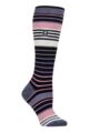 Women's 1 Pair SOCKSHOP Heat Holders 1.0 TOG Apres Ski Ultra Lite Ski Socks - Jura Navy / Lilac