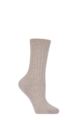 Women's 1 Pair Pantherella 85% Cashmere Rib Socks - Natural