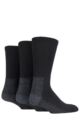 Mens 3 Pair Workforce Calf Length Safety Boot Socks Size 12 - 14 In Black - Black