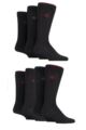 Mens 7 Pair Jeff Banks New Oxford Plain Socks with Contrast Tipping - Black