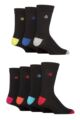 Mens 7 Pair Jeff Banks Plain Recycled Cotton Socks - Heel & Toe Assorted