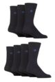 Mens 7 Pair Jeff Banks Plain Recycled Cotton Socks - Navy