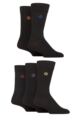 Mens 5 Pair Jeff Banks Plain Recycled Cotton Socks - Black