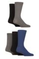 Mens 5 Pair Jeff Banks Cotton Blend Crew Socks - Black / Navy / Grey