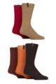 Mens 5 Pair Jeff Banks Ribbed Recycled Wool Boot Socks - Autumn