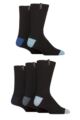 Mens 5 Pair Jeff Banks Recycled Wool Boot Socks - Black Blue