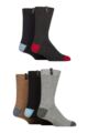 Mens 5 Pair Jeff Banks Recycled Wool Boot Socks - Charcoal