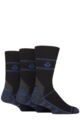 Mens 3 Pair Jeff Banks Recycled Cotton Cushioned Durable Work Socks - Black / Blue