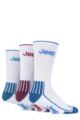 Mens 3 Pair Jeep Cushioned Crew Cotton Sport Socks - White