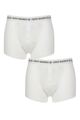 Mens 2 Pack Jeff Banks Plymouth Button Cotton Boxer Shorts - White