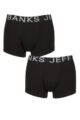 Mens 2 Pack Jeff Banks Cotton Trunks - Black