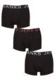 Mens 3 Pack Jeff Banks Plain Cotton Trunks - Black / Green