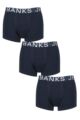 Mens 3 Pack Jeff Banks Plain Cotton Trunks - Navy