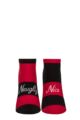 Women's 1 Pair Tavi Noir Savvy Organic Cotton Low Rise Yoga Socks with Grip - Naughty / Nice