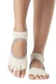 Women's 1 Pair ToeSox Bella Half Toe Organic Cotton Open Front Yoga Socks - Oatmeal