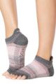 Mens and Women's 1 Pair ToeSox Half Toe Organic Cotton Low Rise Yoga Socks - Echo