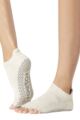 Mens and Women's 1 Pair ToeSox Half Toe Organic Cotton Low Rise Yoga Socks - Oatmeal