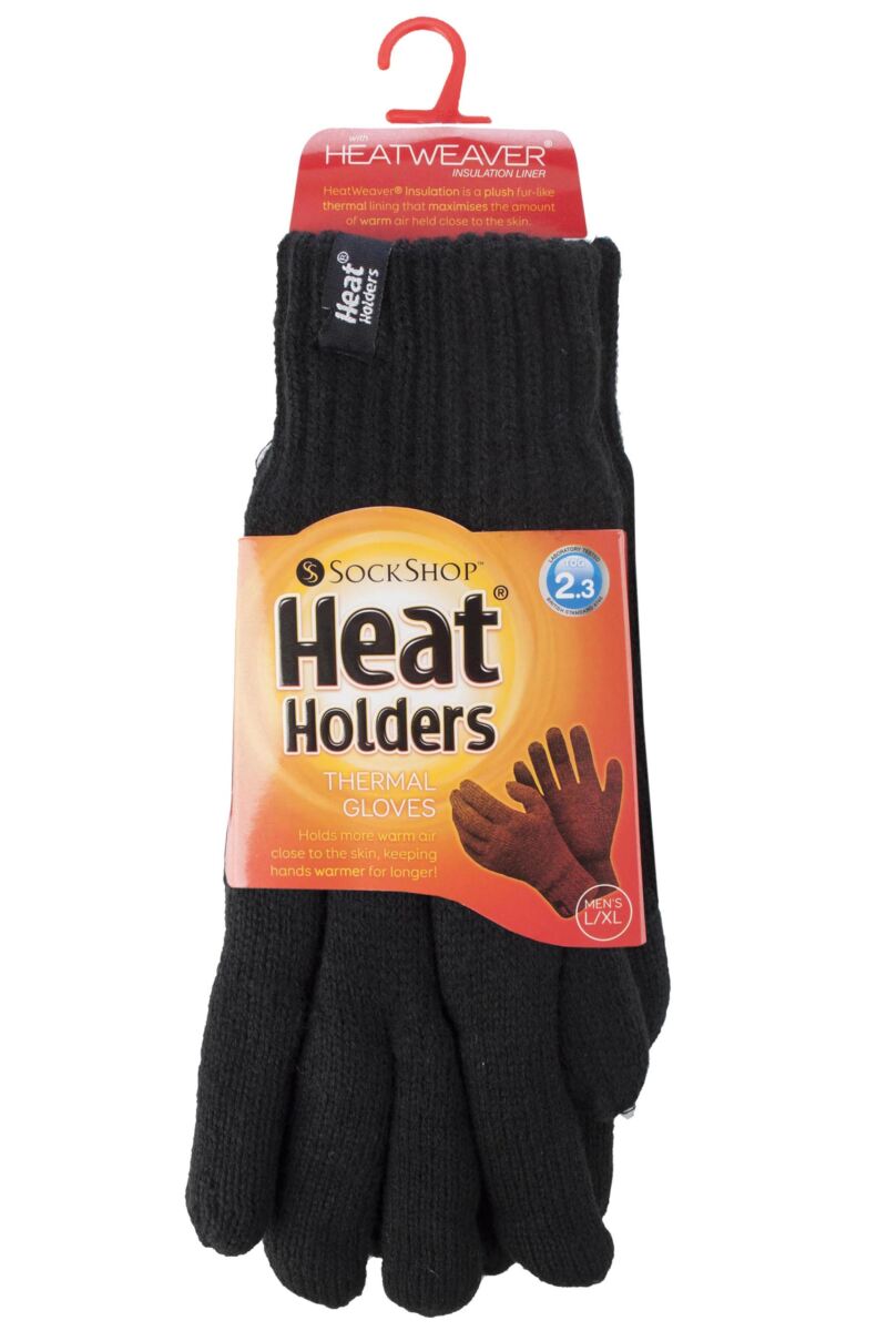 Mens 1 Pair Heat Holders 2.3 Tog Heatweaver Yarn Gloves From SOCKSHOP