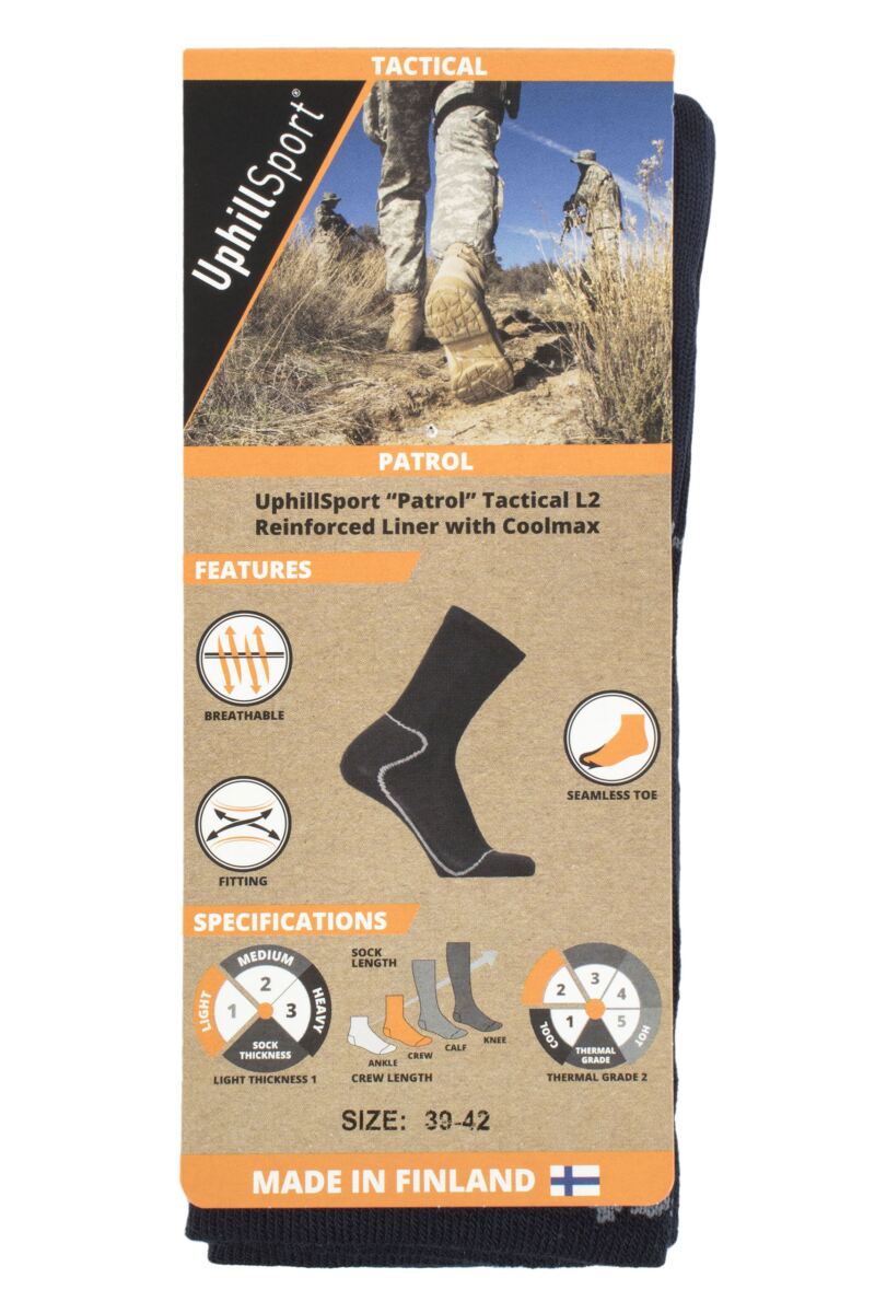 Uphill Sports 1 Pair PATROL Reinforced Coolmax Liner Socks
