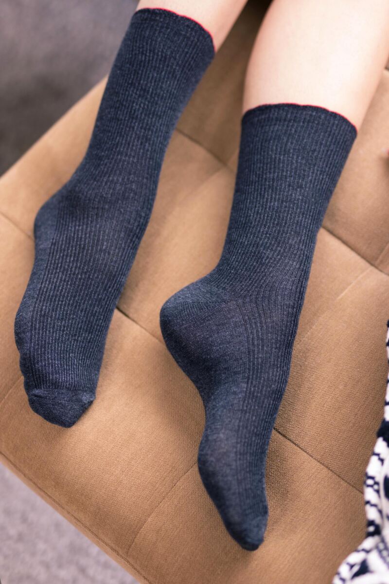 Ladies 3 Pair Elle Ribbed Bamboo Socks with Scallop Top from SockShop
