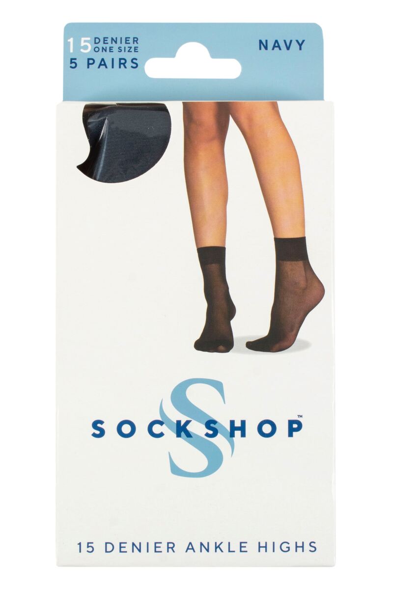 Ladies SOCKSHOP 15 Denier Ankle Highs