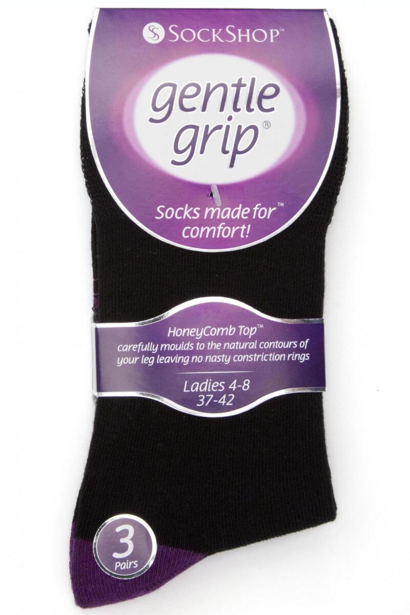 Gentle Grip Contrast Heel And Toe Socks Sockshop 2367