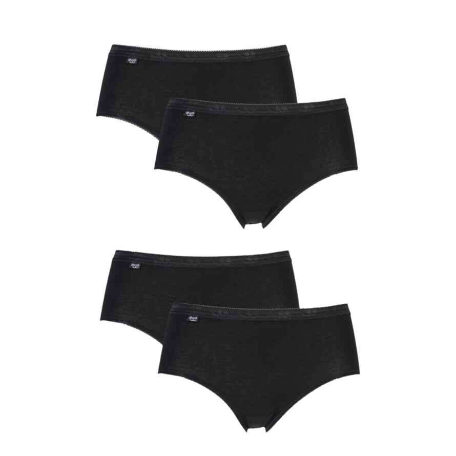 Ladies 4 Pair Sloggi Basic Midi Briefs In 2 Colour From SOCKSHOP