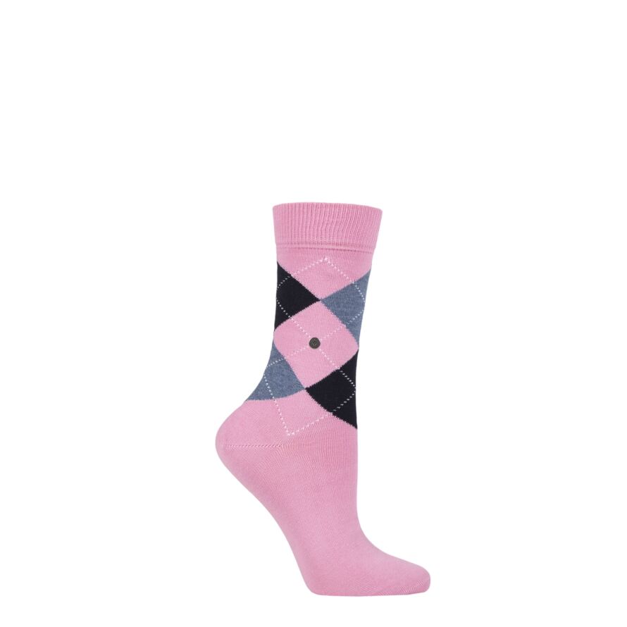 Ladies Burlington Queen Argyle Cotton Socks | SOCKSHOP