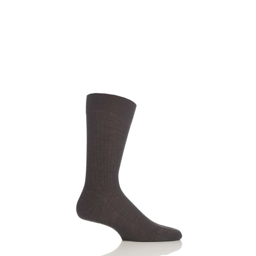 Mens Pantherella Rib Cotton Lisle Socks From Sockshop