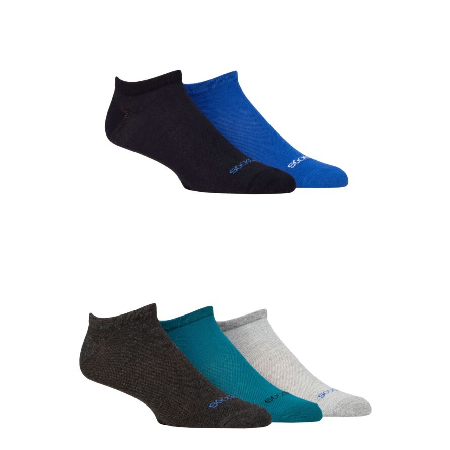 Mens 5 Pair SOCKSHOP Bamboo Mesh Trainer Socks from SockShop