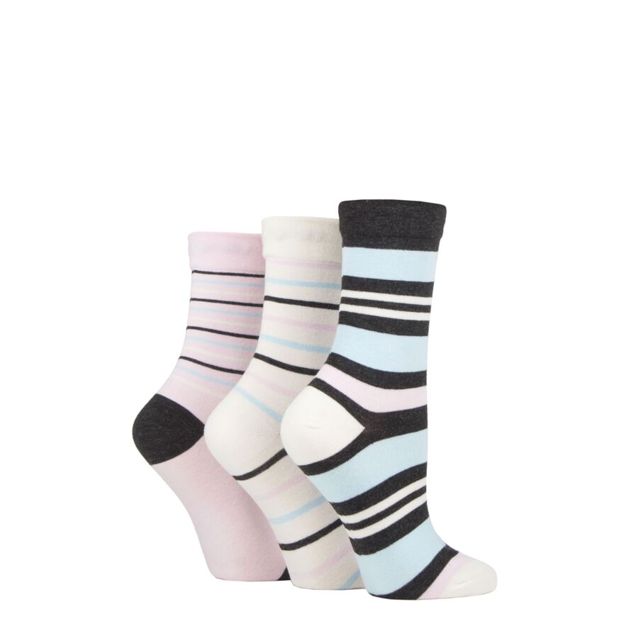 Ladies 3 Pair SOCKSHOP Gentle Bamboo Socks with Smooth Toe Seams in ...