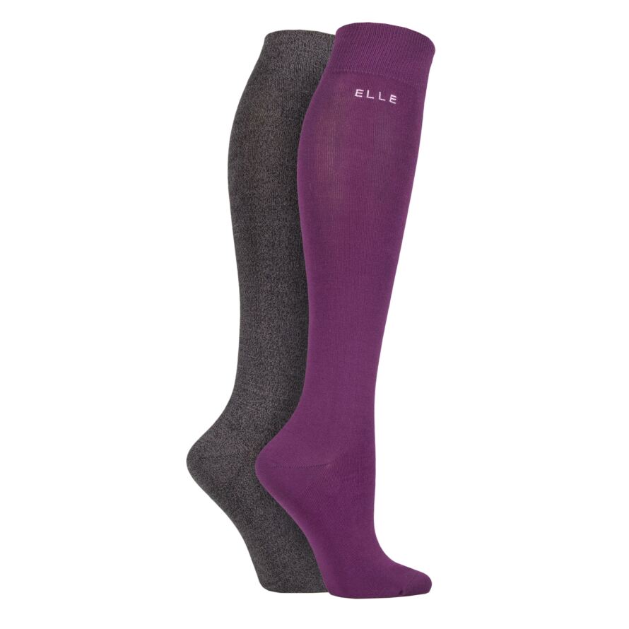 Ladies Elle Plain Bamboo Knee Highs from SOCKSHOP