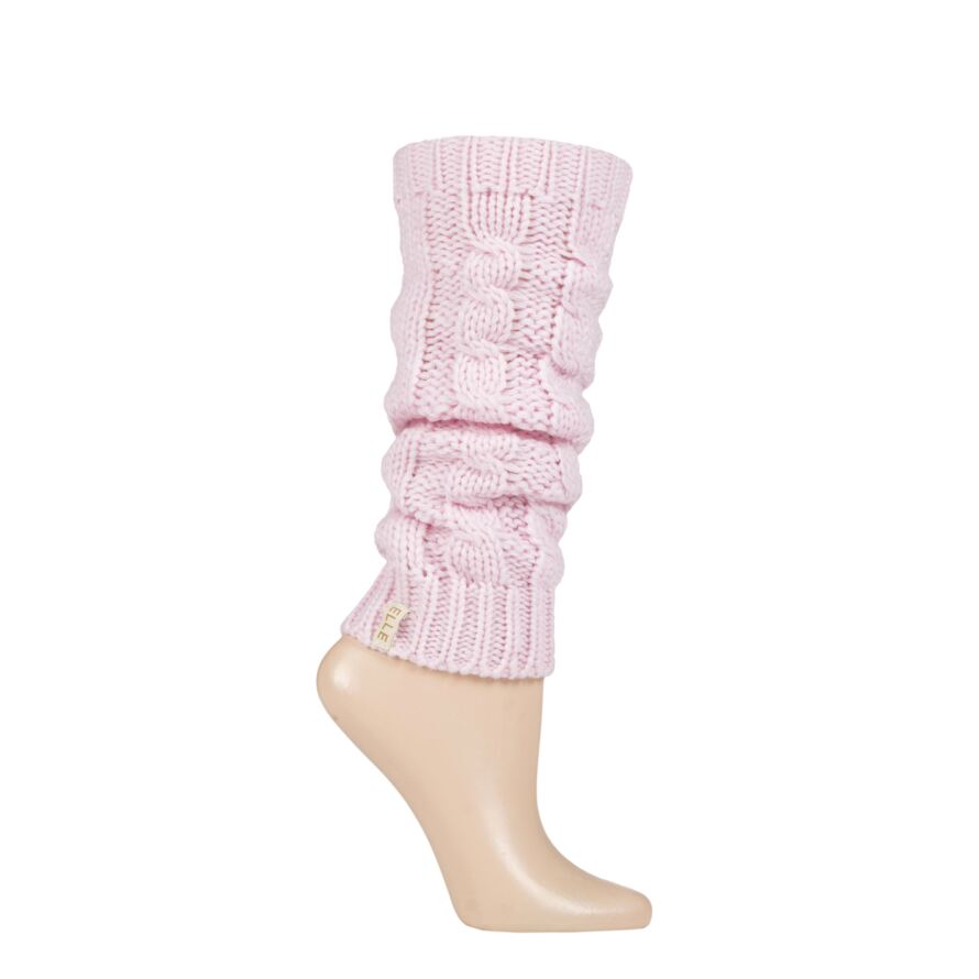 Ladies Elle Chunky Cable Knit Leg Warmers from