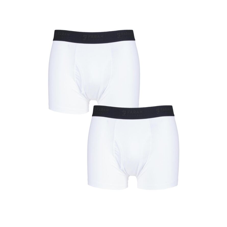 Mens 2 Pair Farah Plain Trunks from SOCKSHOP