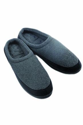 Mens 1 Pair Isotoner Pillowstep Fleece Mule Slippers With Contour Sole ...