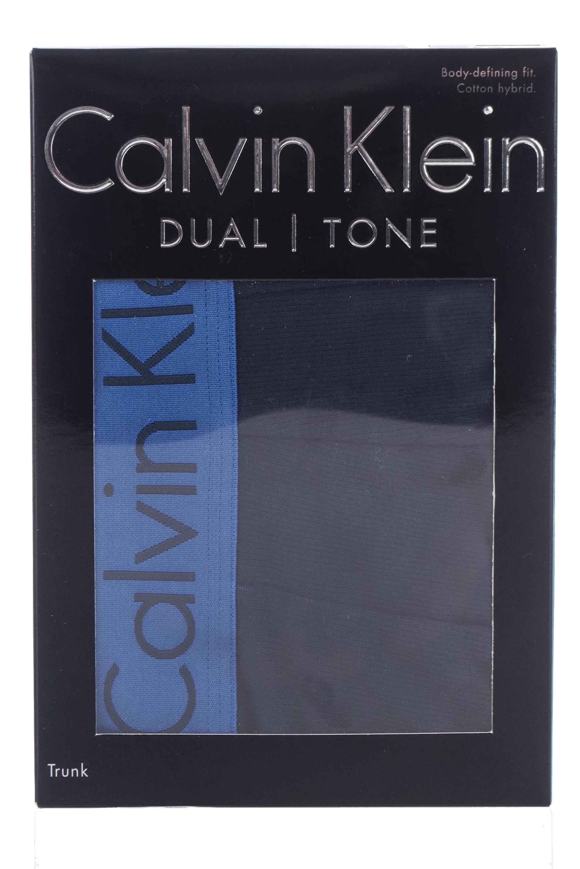 Mens 1 Pack Calvin Klein Dual Tone Pima Cotton Boxer Trunks In Blue ...